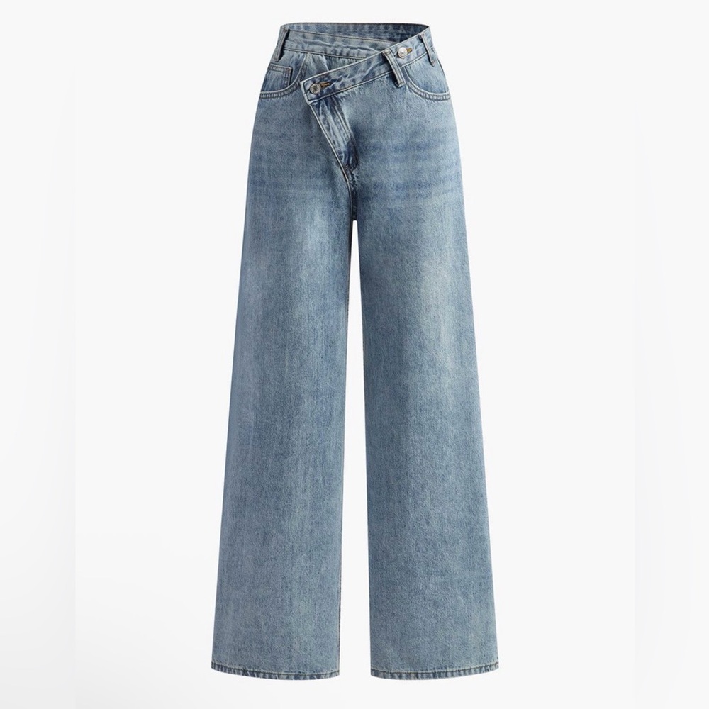 NWT Commense Denim Wide-Leg Asymmetrical Waist Women’s Jeans